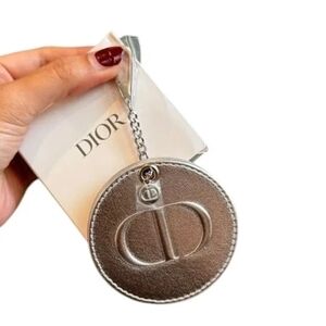Dior Metallic Silver Key Holder